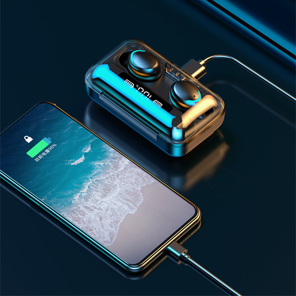 Casti bluetooth cu baterie externa incorporata