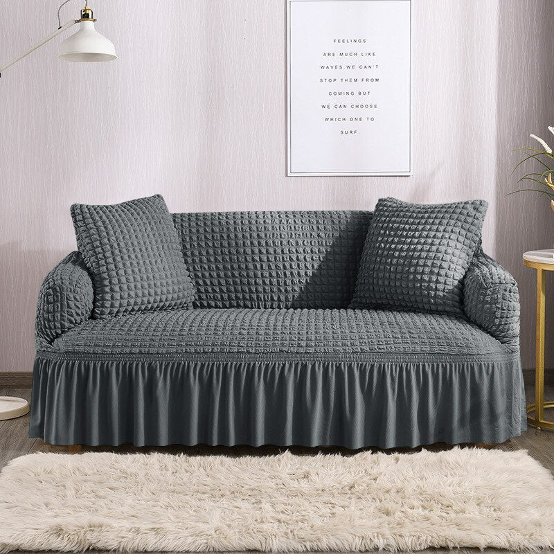Huse creponate cu volan premium pentru canapea, diferite culori, Lungime 240CM