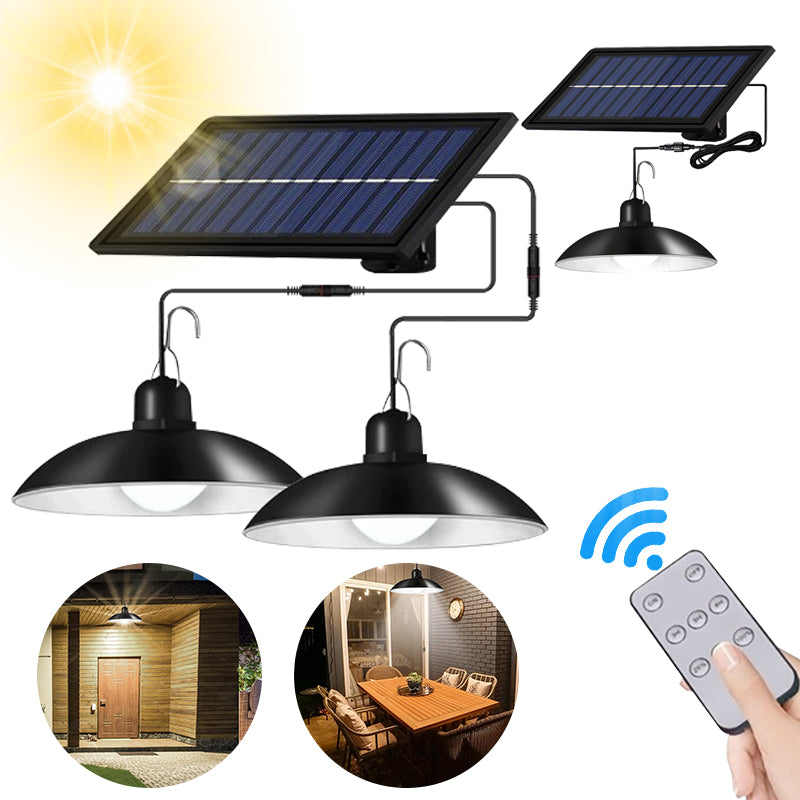 Set panou solar cu 1 sau 2 becuri LED aplica, telecomanda, 50W
