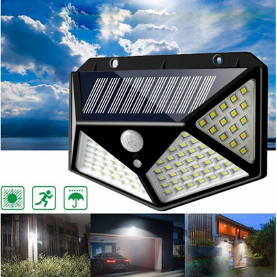 Set 10x Lampi solare cu 100 LED, senzor de miscare