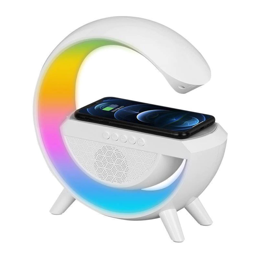 Statie de incarcare wireless 3in1, cu lampa RGB si boxa Bluetooth