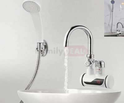 Robinet electric instant apa calda cu furtun