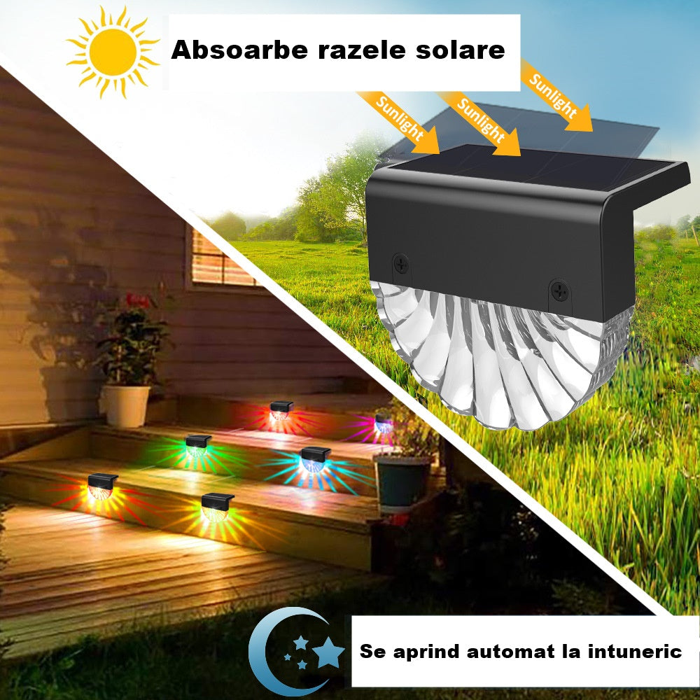 SET Lampi solare pentru trepte si terase, RGB